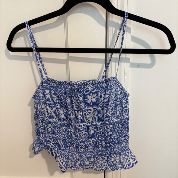 Roller Rabbit Flores Tile Aurelia Top in Cobalt- XS - Picture 2 of 4